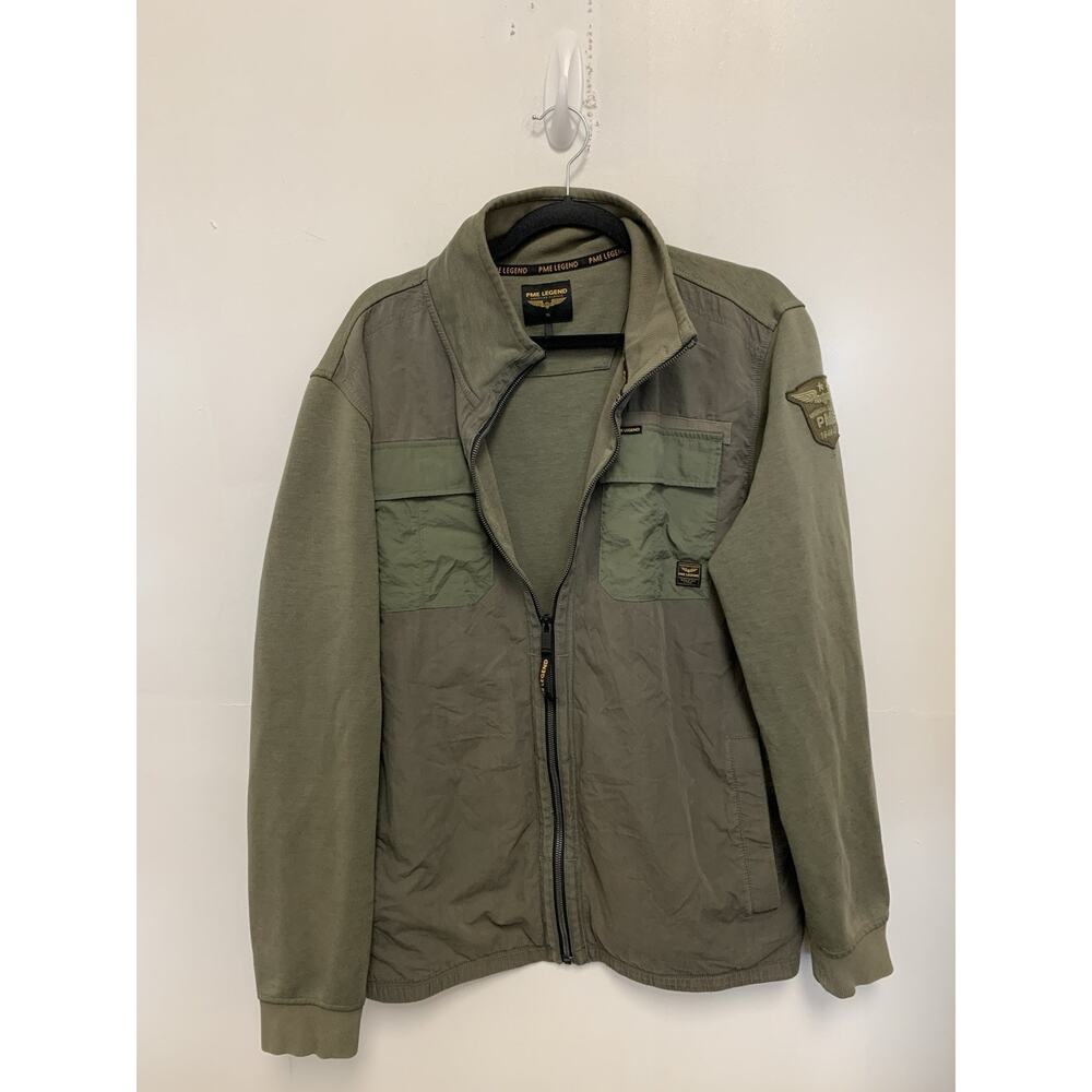 PME LEGEND Men Jacket Size XL Full Zip Pockets Green Polyester